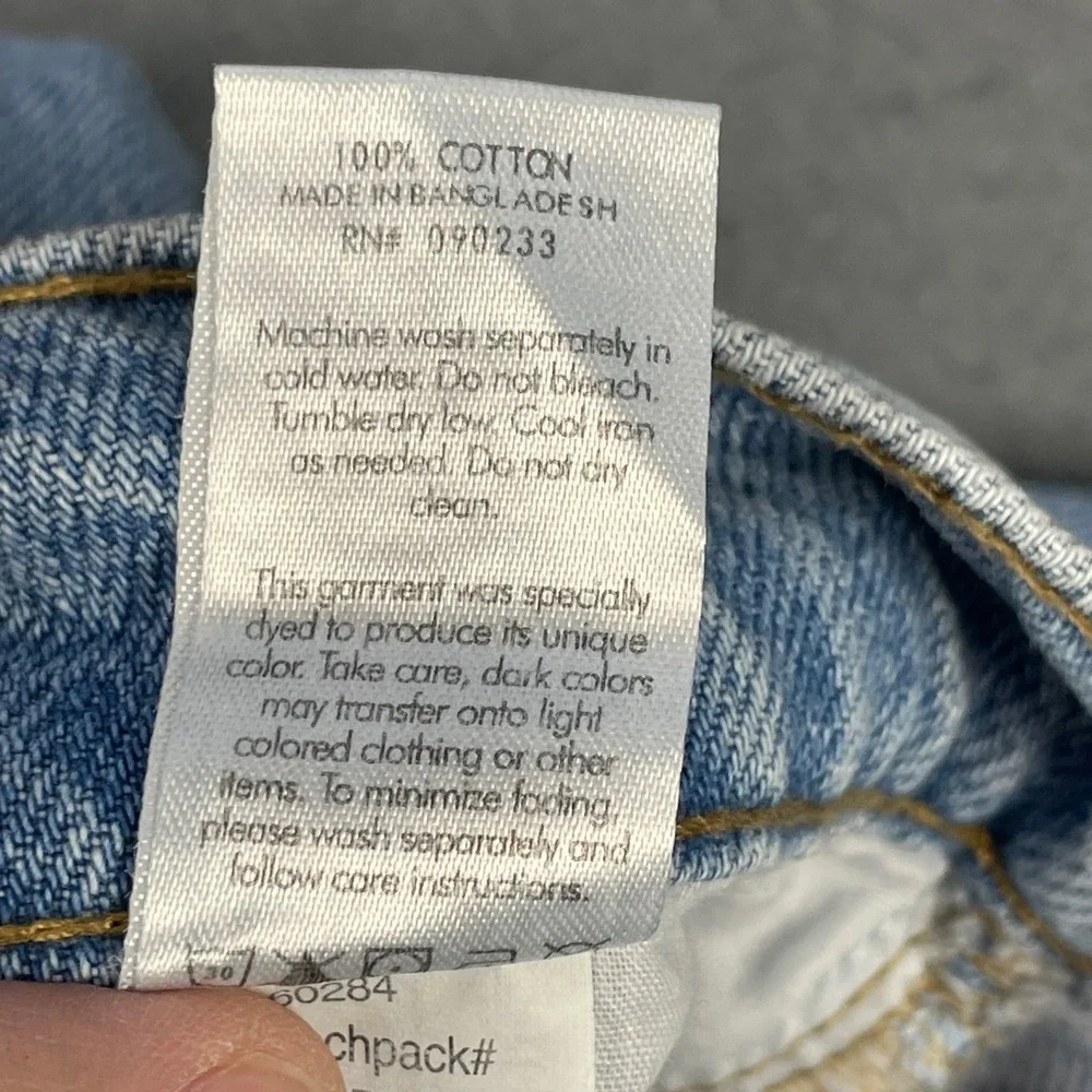 PacSun Blue Two Tone Baggy High Rise Wide Leg Button Fly Jeans Womens 28
